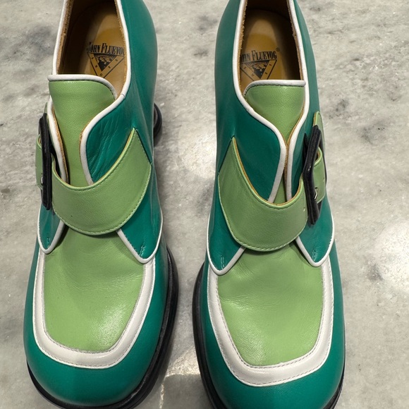 John Fluevog Green and White Heels - Picture 2 of 8